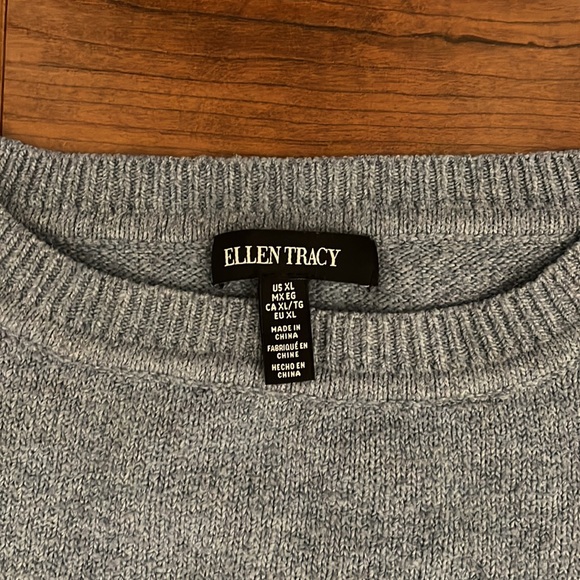 Extra Large Light Blue Ellen Tracy Sweater - Picture 2 of 2